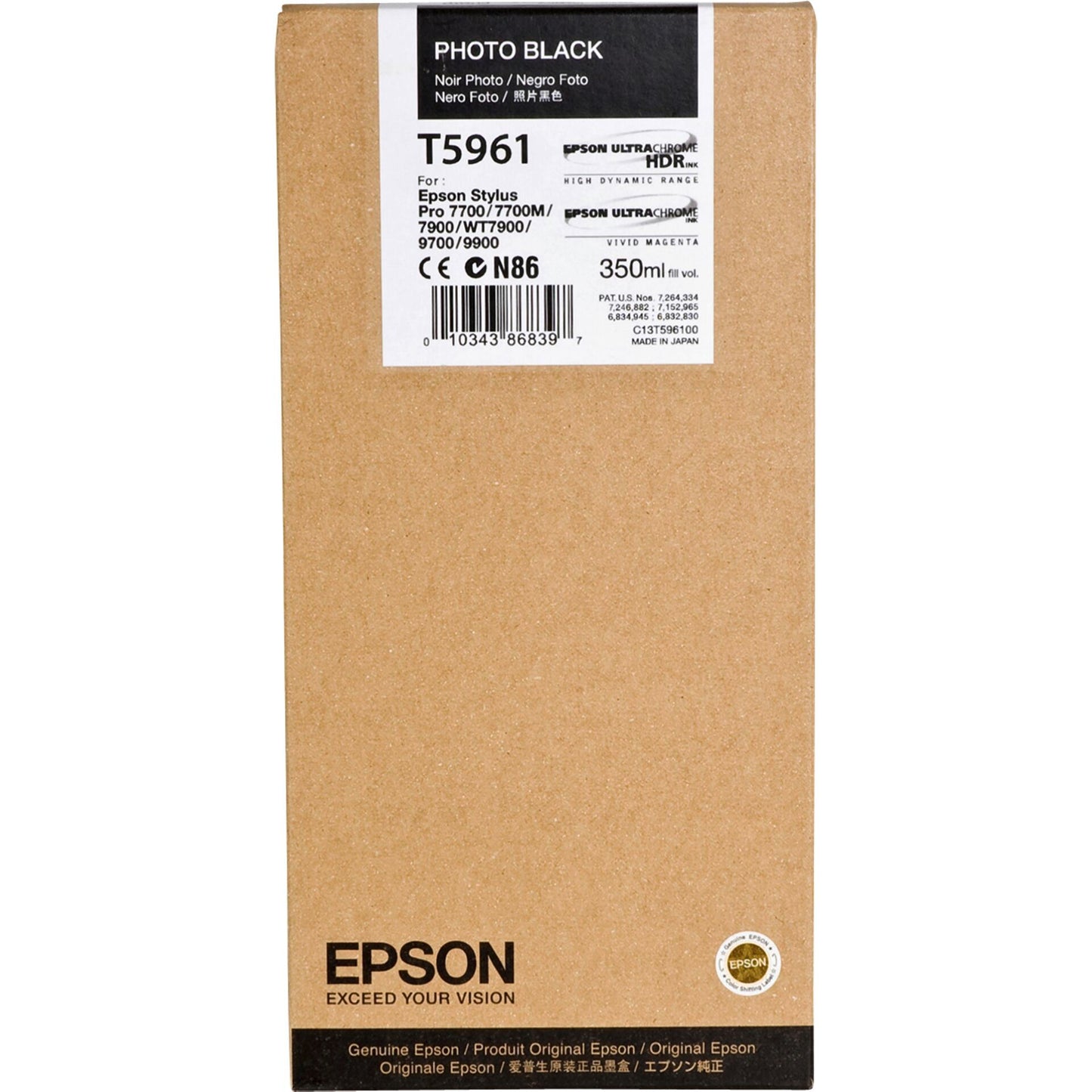Epson ink cartridge photo black T 596 350 ml T 5961