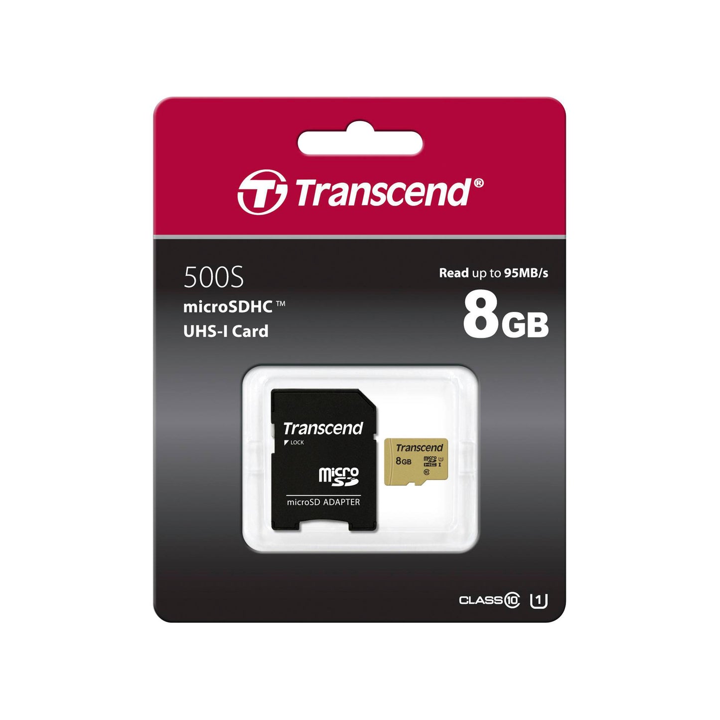Transcend microSDHC 500S 8GB Class 10 UHS-I U1 + SD Adapter