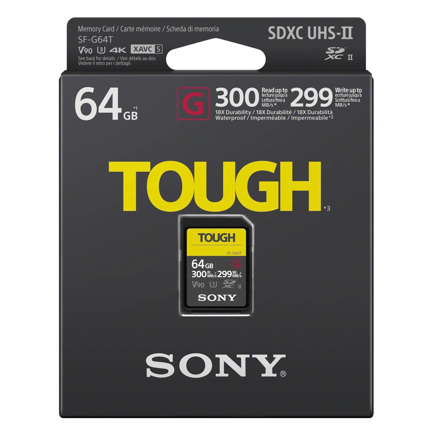 Sony SDXC G Tough series 64GB UHS-II Class 10 U3 V90