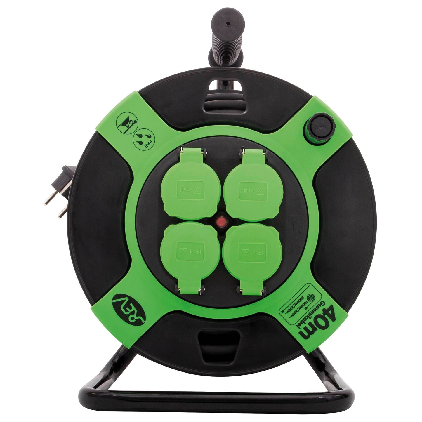 REV Cable Drum Resin 40m IP 44 4-fold black green