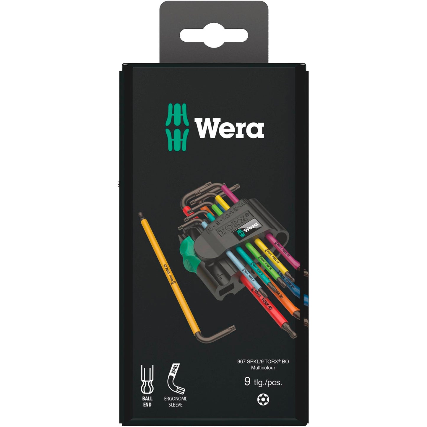 WERA 967/9 TX BO SB L-key set, Blacklaser