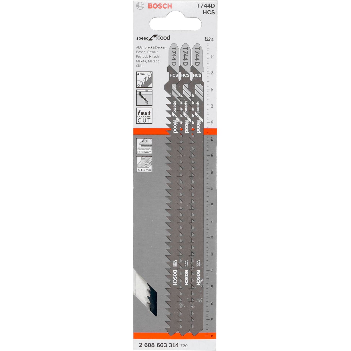 Bosch Jigsaw Blade T 744 D Wood, 3 pcs.