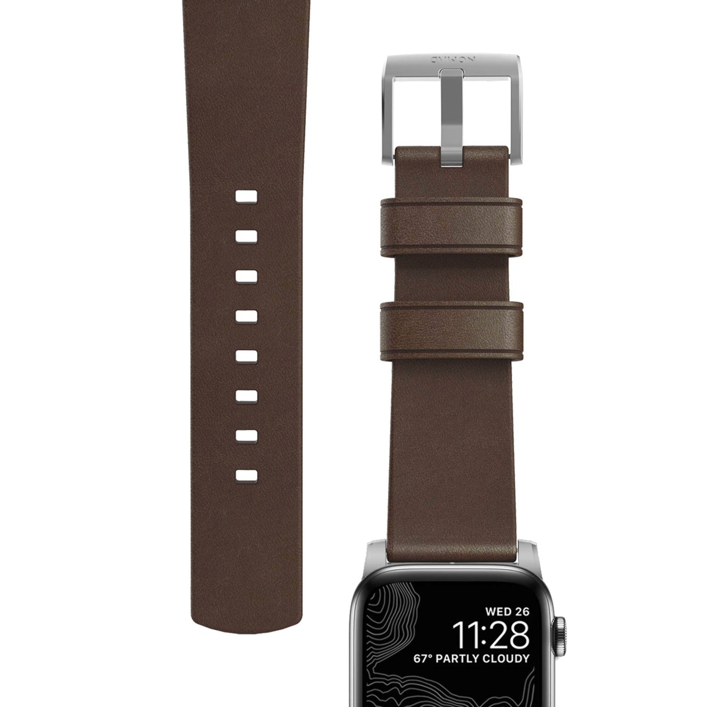 Nomad Strap Modern Leather Brown Connector Silver 38/40/41 mm