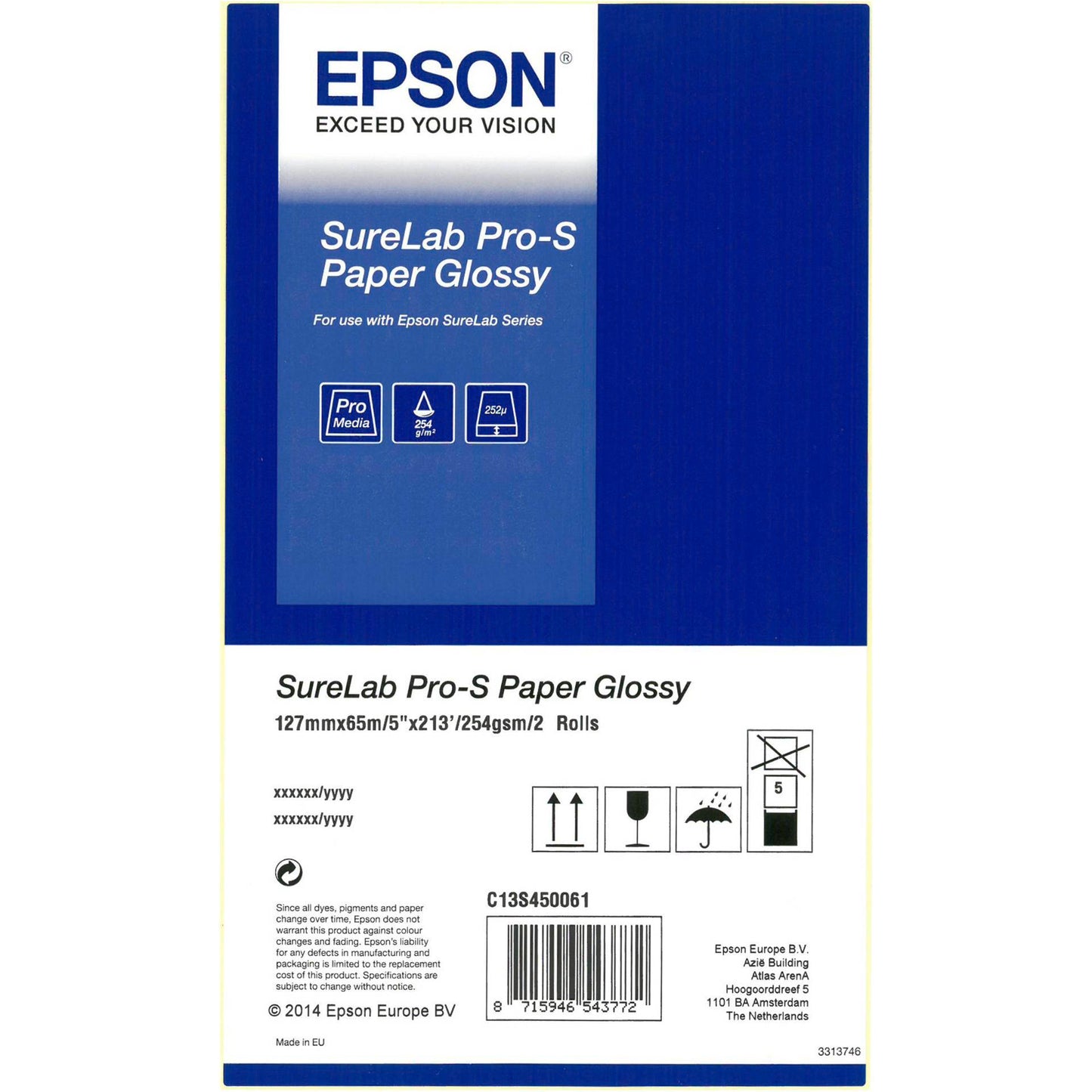 1x2 Epson SureLab Pro-S Paper BP Glossy 127 mm x 65 m 254 g