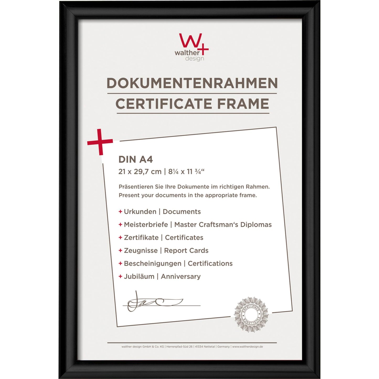 Walther Trendstyle 21x29,7 Resin black DIN A4 KP130B