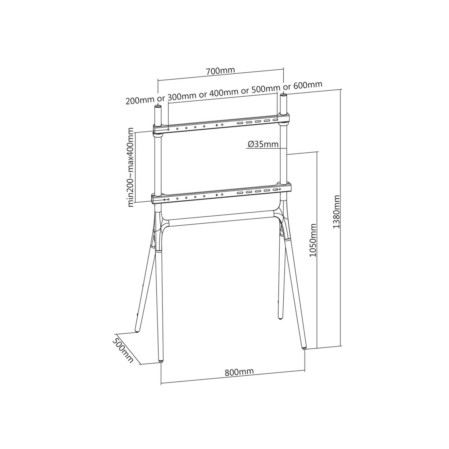 Reflecta TV Stand Elegant 70W black / Walnut