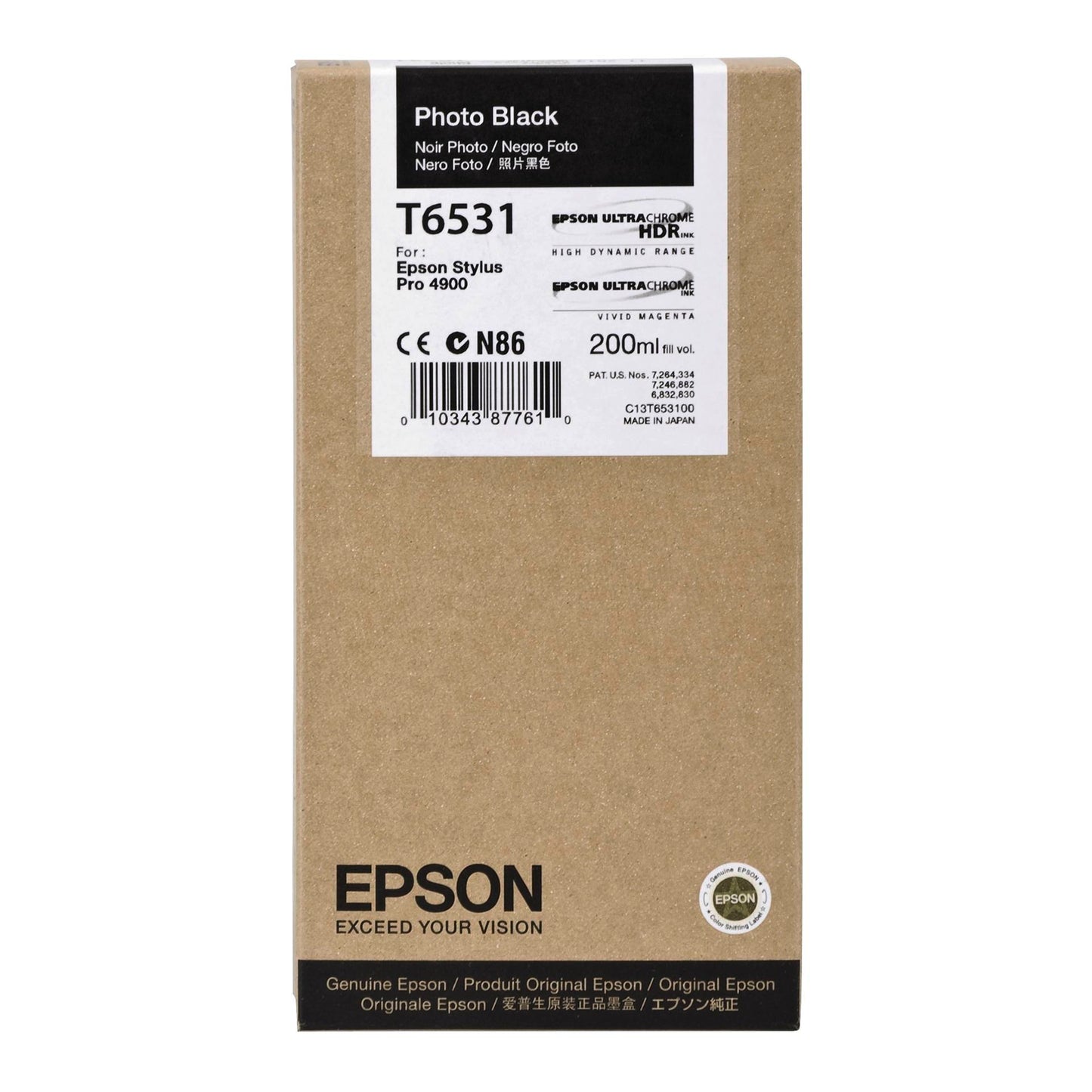 Epson ink cartridge photo black T 653 200 ml T 6531