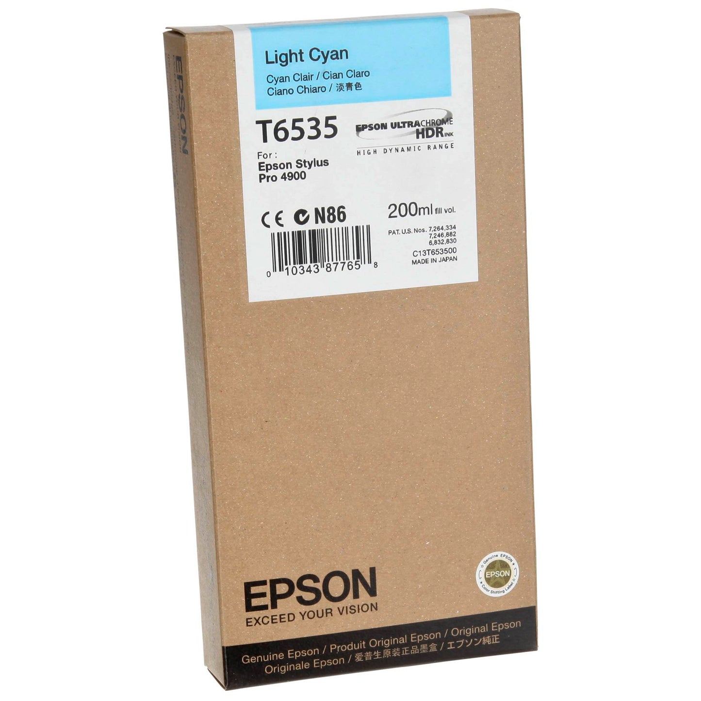 Epson ink cartridge light cyan T 653 200 ml T 6535