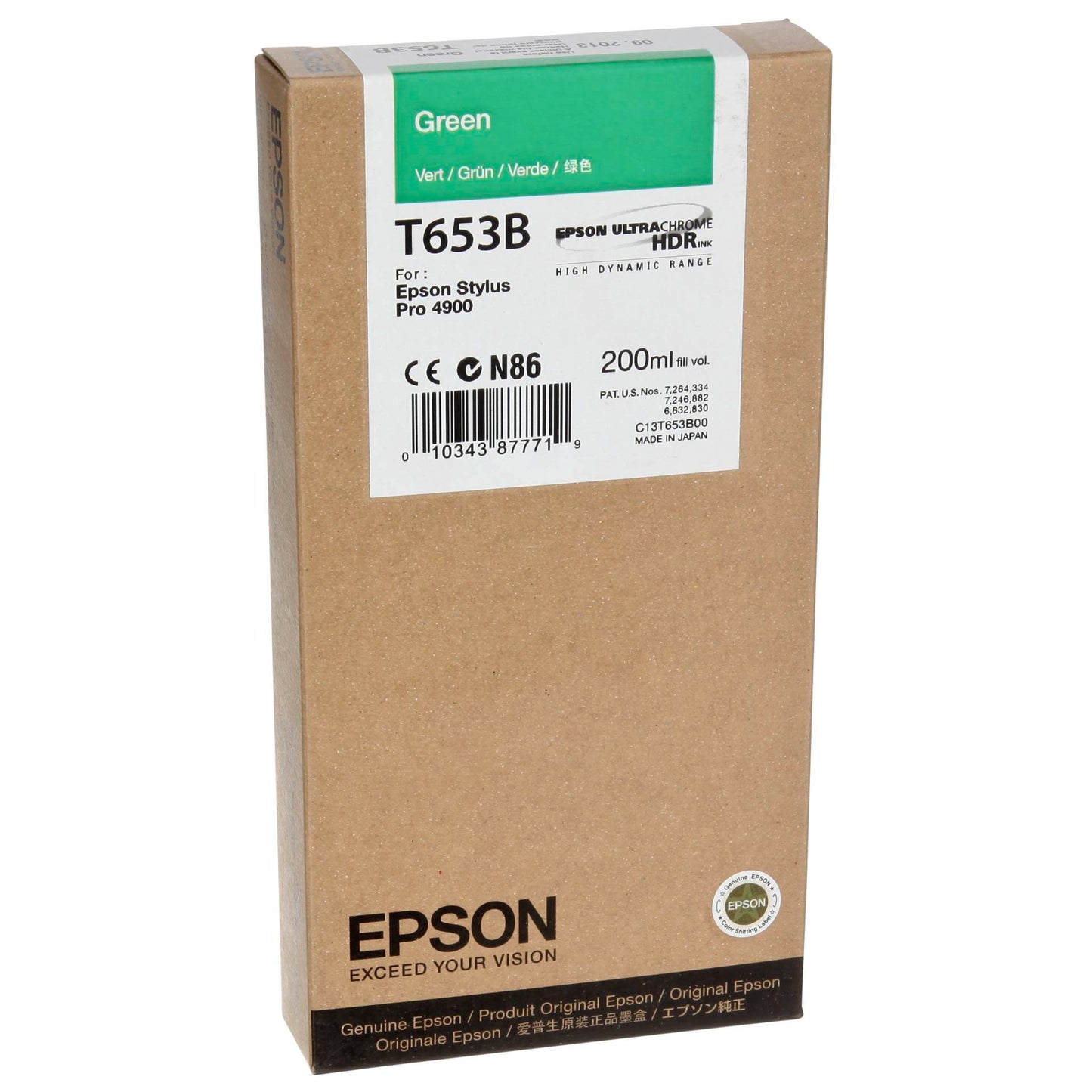 Epson ink cartridge green T 653 200 ml T 653B