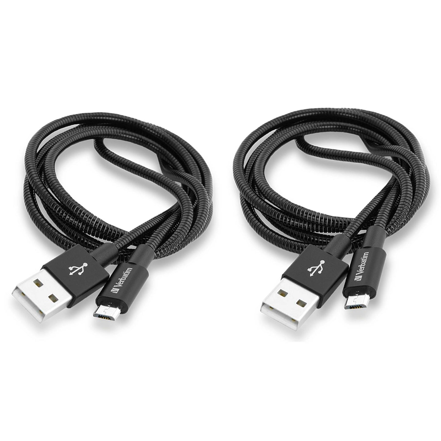 1x2 Verbatim Micro USB Cable Sync & Charge 100cm black 48874