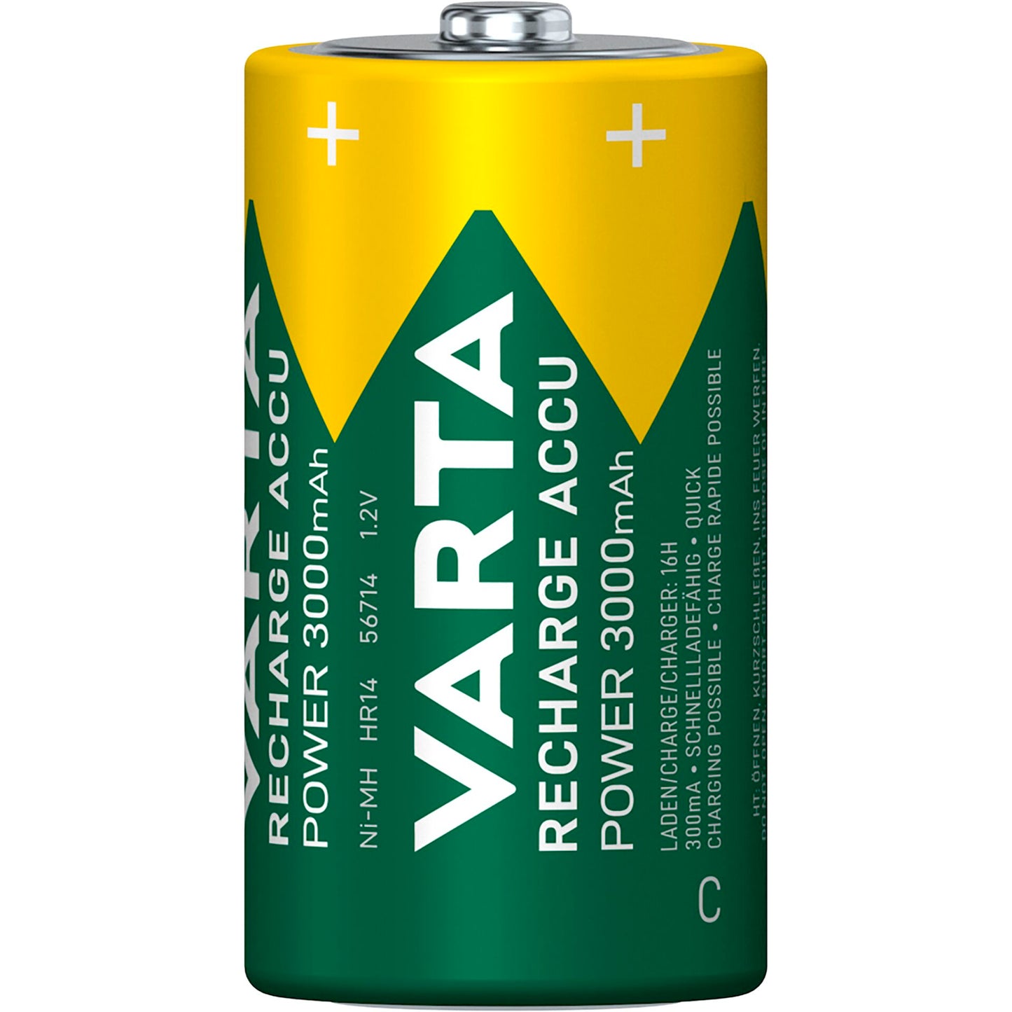 1x2 Varta Rechargeable Accu C Ready2Use NiMH Baby 3000 mAh