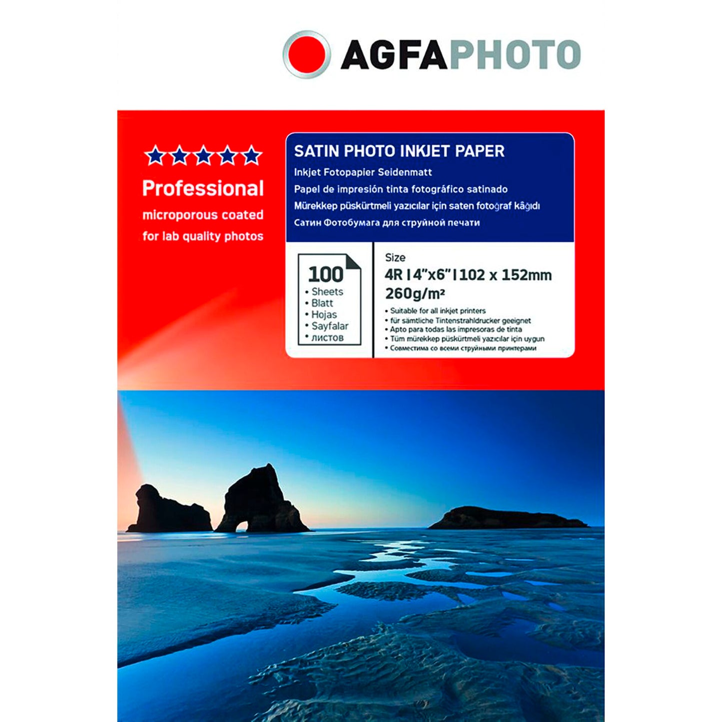 AgfaPhoto Professional Photo Paper 260 g Satin 10x15 100 Sh.