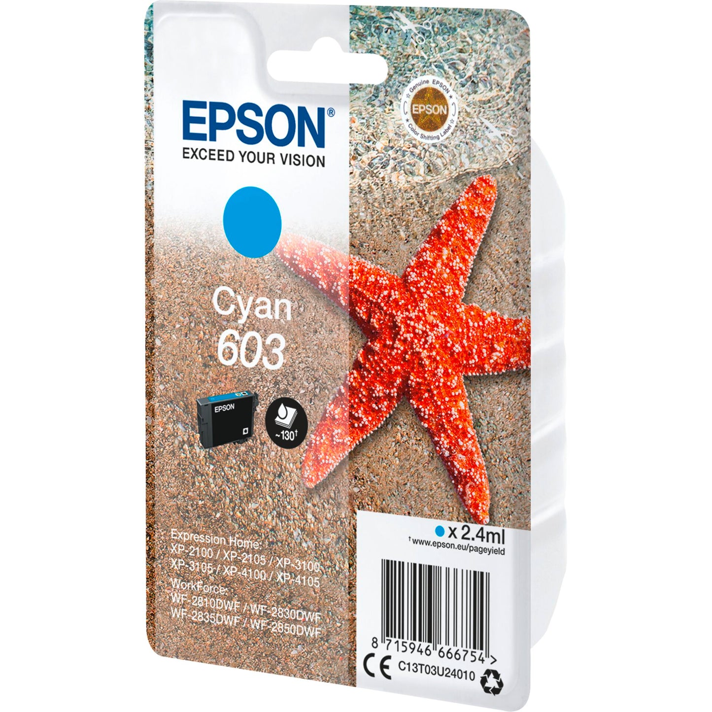 Epson ink cartridge cyan 603 T 03U2