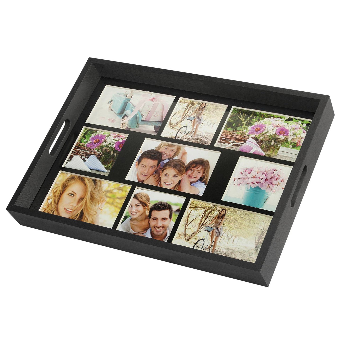 ZEP Photo Tray black 43x35 Wood Photo Tray 9 Photos W002