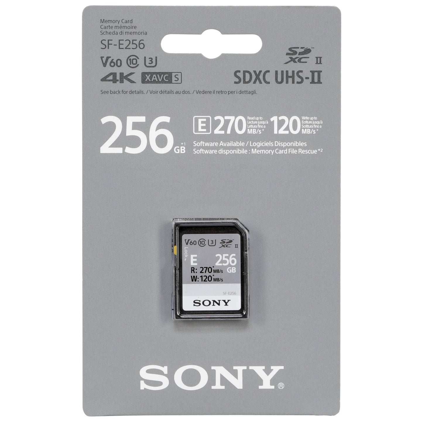 Sony SDXC E series 256GB UHS-II Class 10 U3 V60
