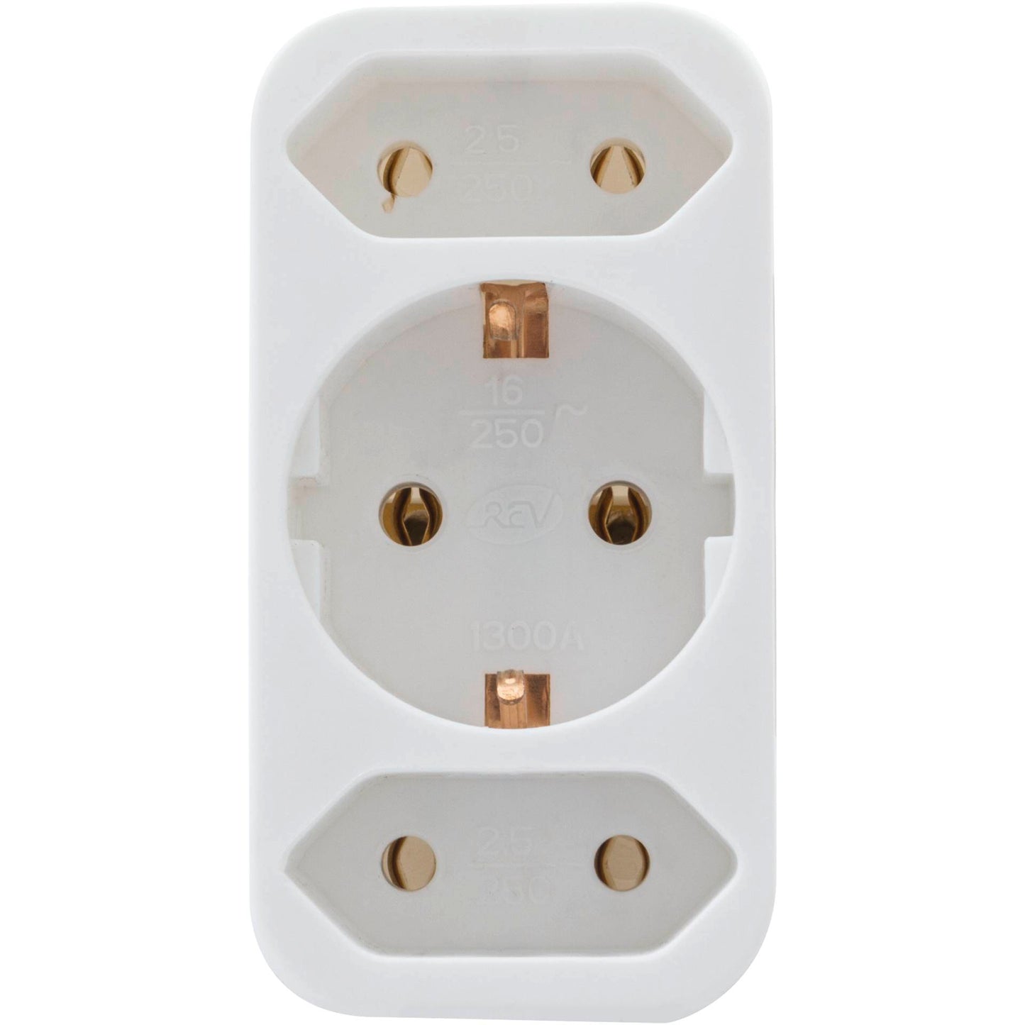 REV transition plug 2-fold + 1 Safety contact white