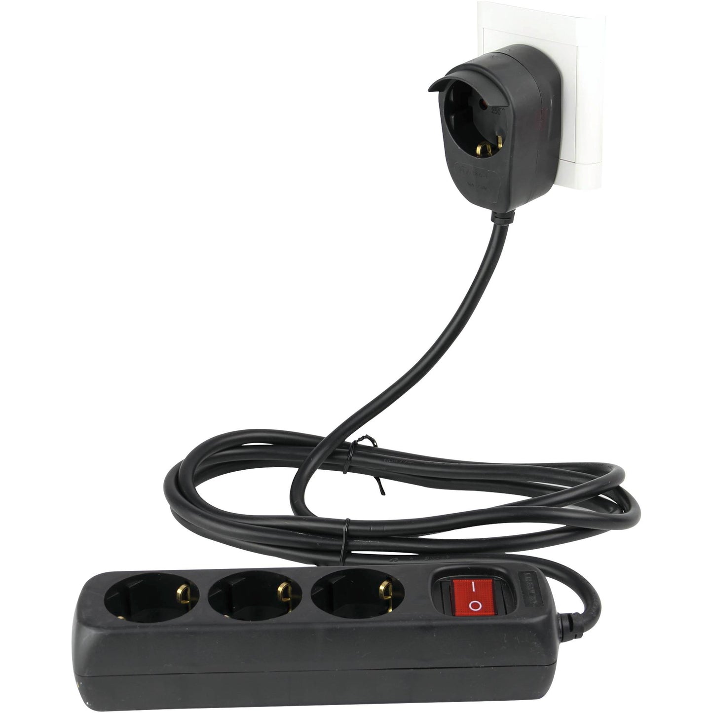 REV Multiple Socket Outlet 3+1-fold 2m + switch black