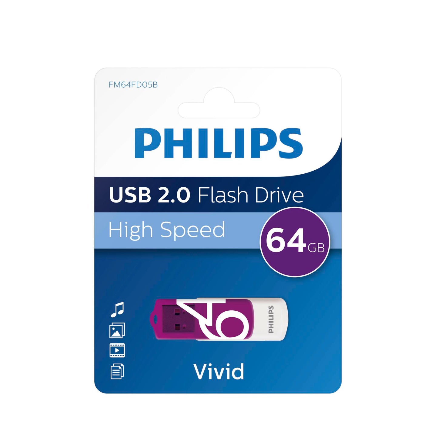 Philips USB 2.0 64GB Vivid Edition Magic Purple