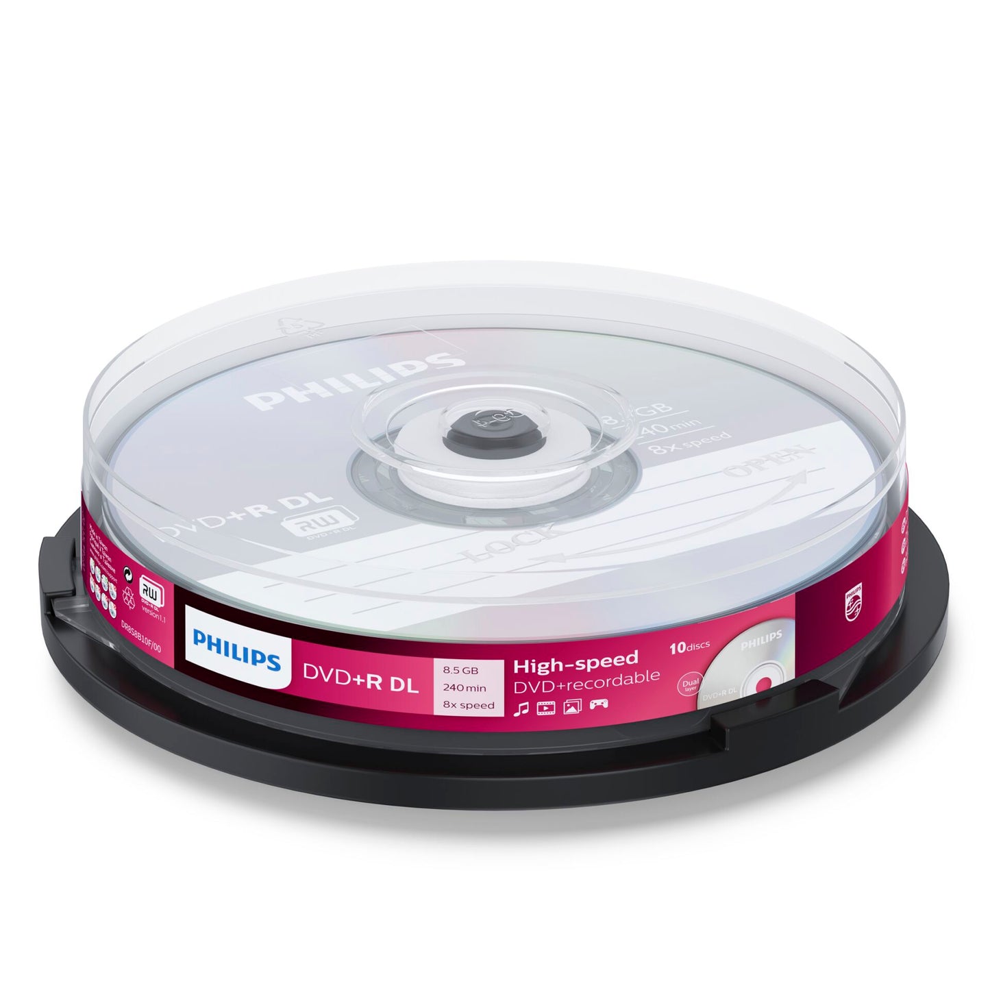 1x10 Philips DVD+R 8,5GB DL 8x SP