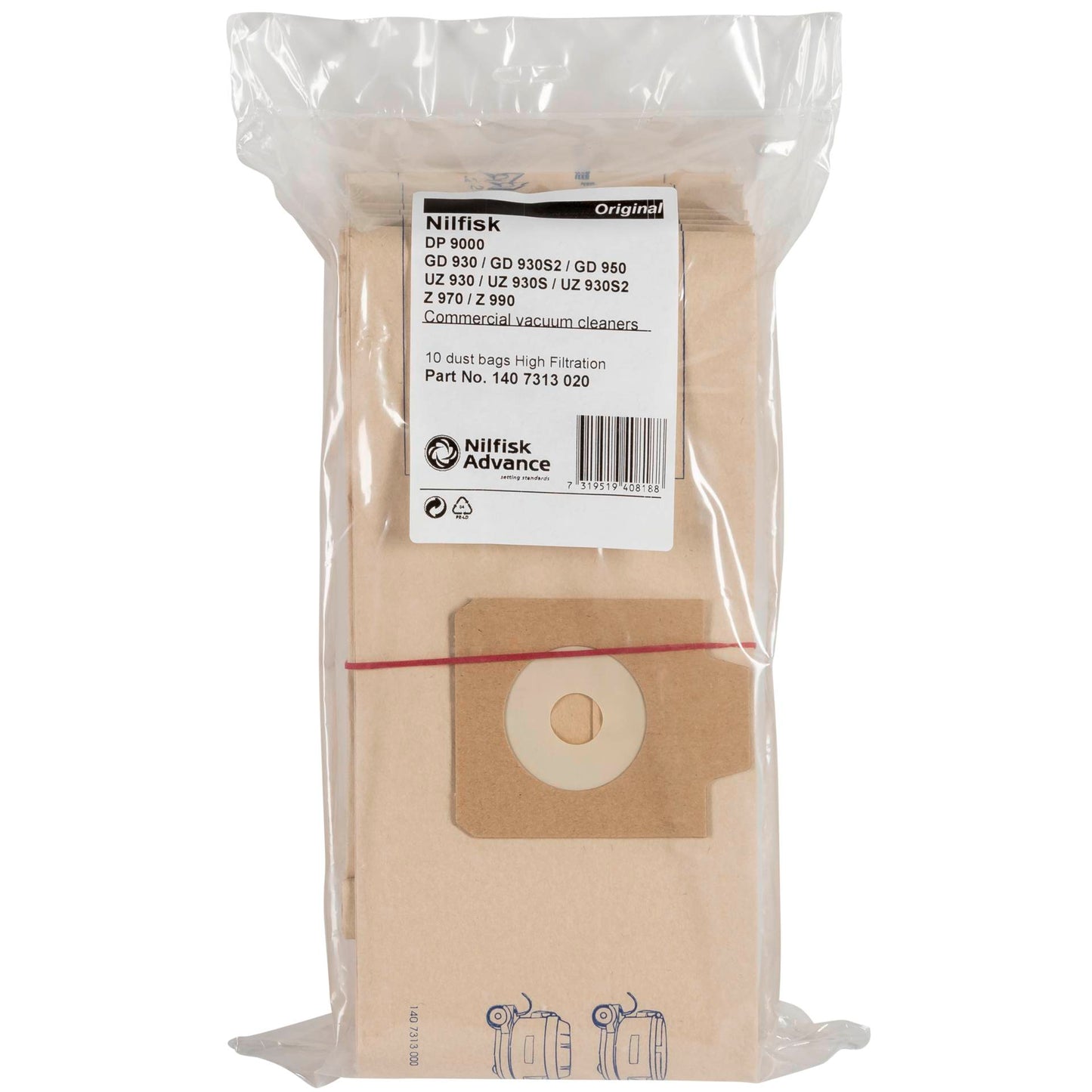 Nilfisk 10x dust bag for VP 930 ECO HEPA