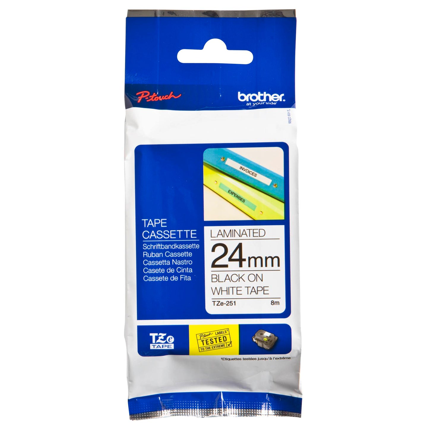 Brother labelling tape TZE-251 white/black   24 mm