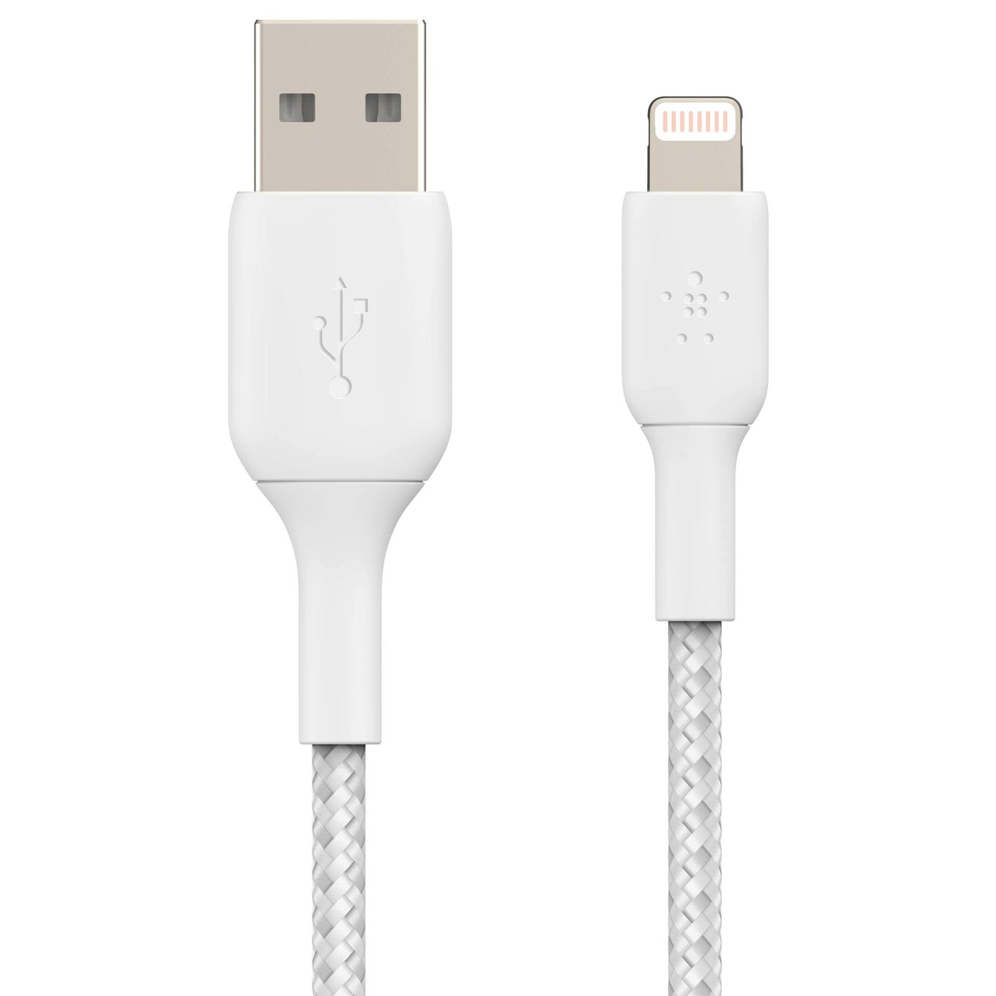 Belkin Lightning to USB-A Cable 2m, braided, mfi cert, white