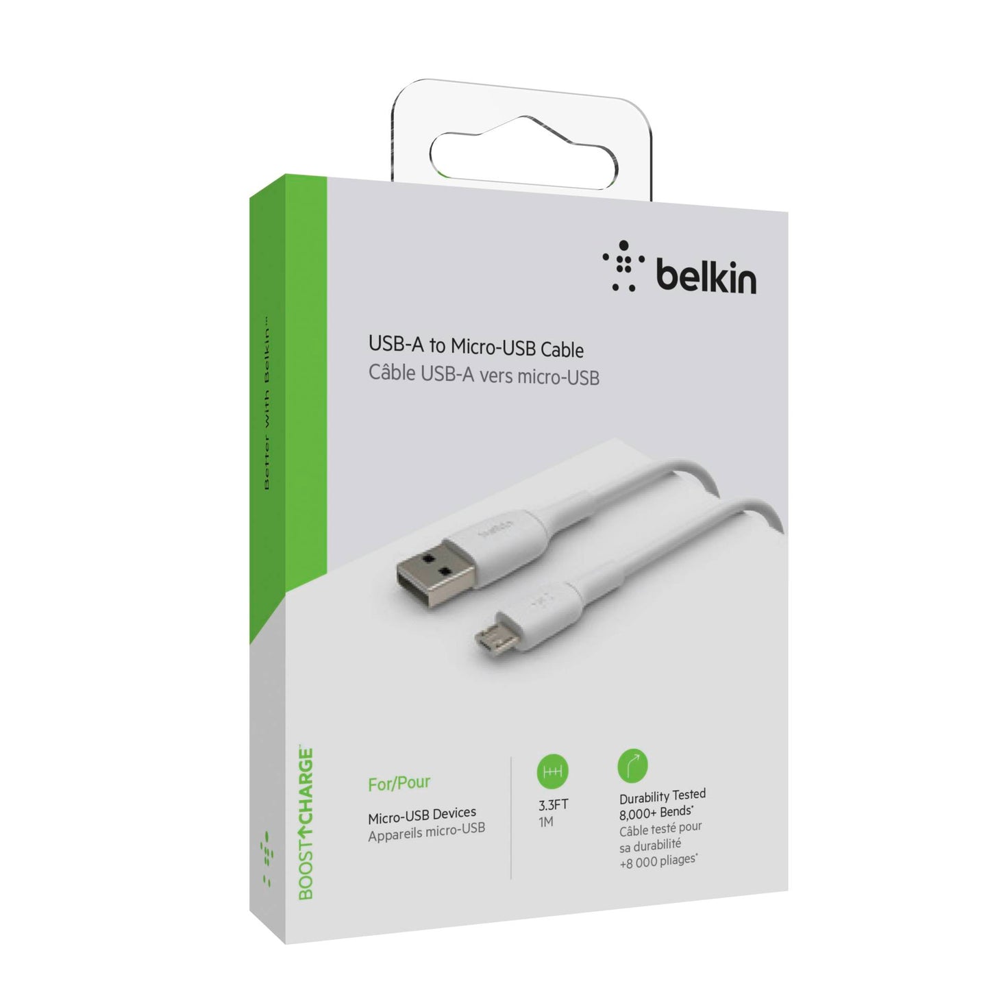 Belkin Micro-USB/USB-A 1m PVC white CAB005bt1MWH