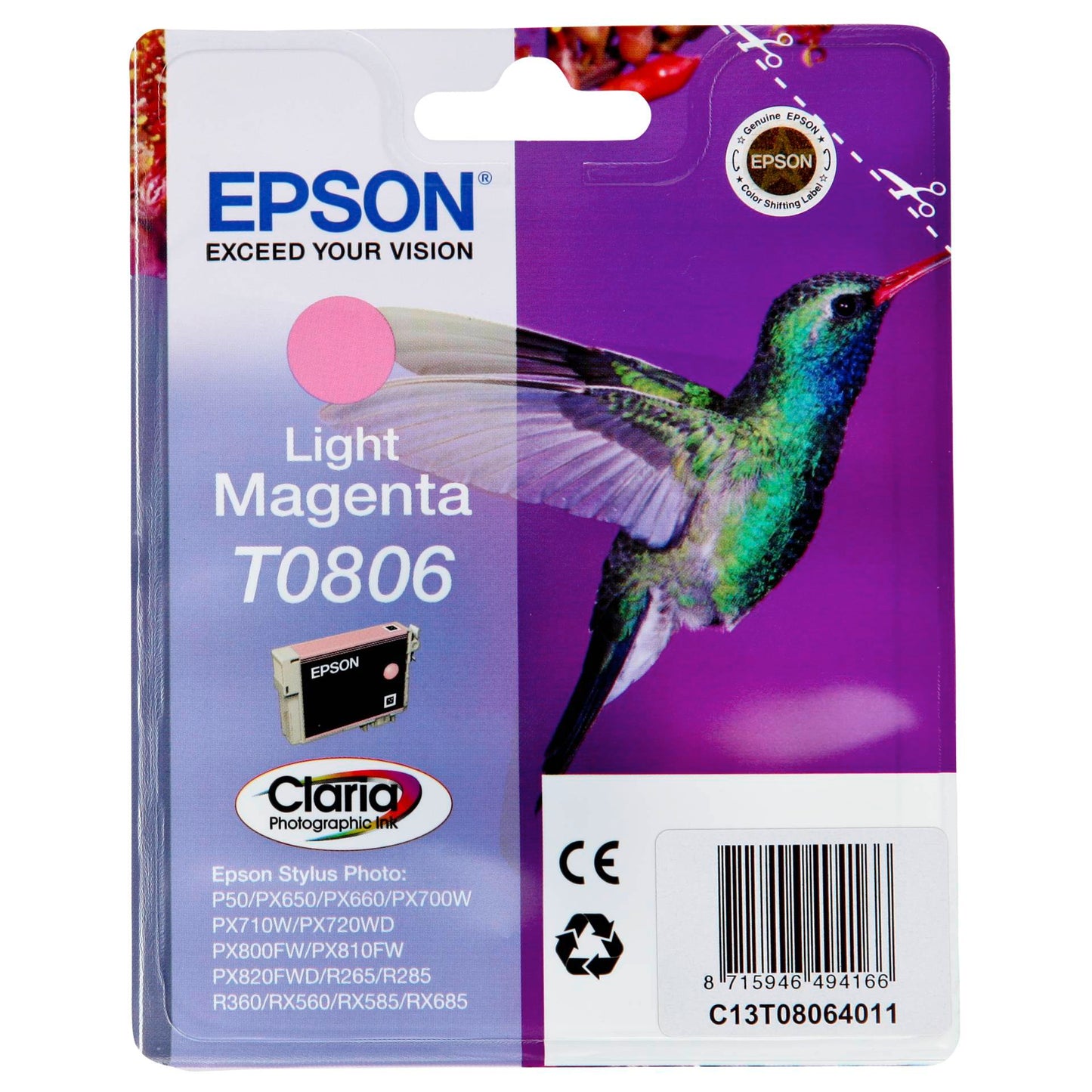 Epson ink cartridge light magenta T 080 T 0806