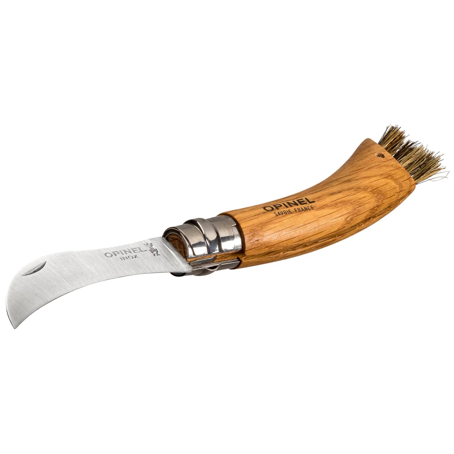 Opinel mushroom knife oak handle w. brush + pencil case & sheath