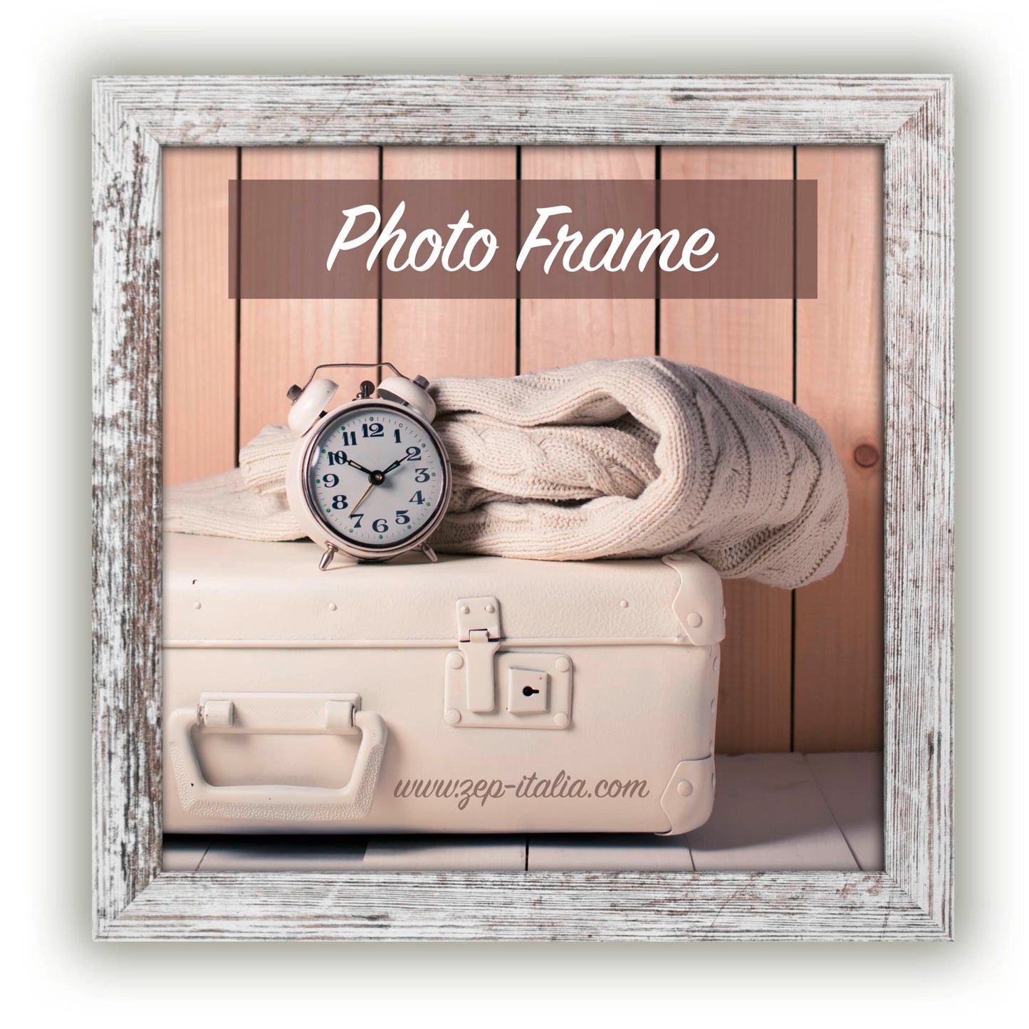 ZEP Nelson 6 white brown 20x20 Wood Frame V21206