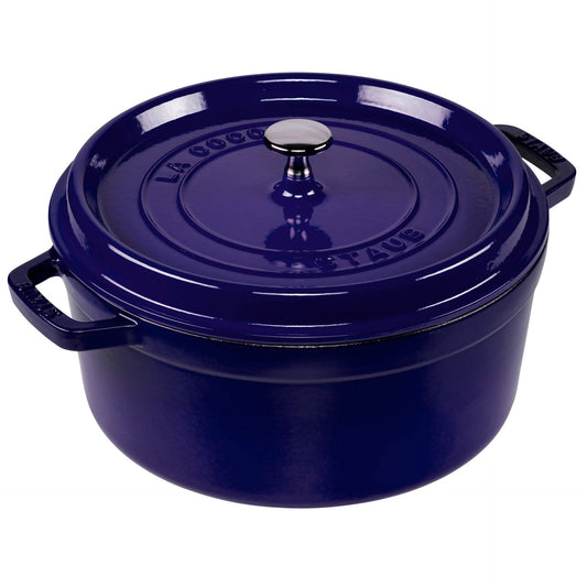Staub Round Cocotte, 26cm cast iron, dark blue