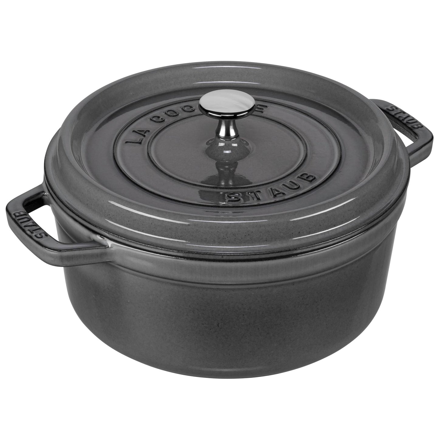 Staub Round Cocotte, 24cm cast iron, graphite grey