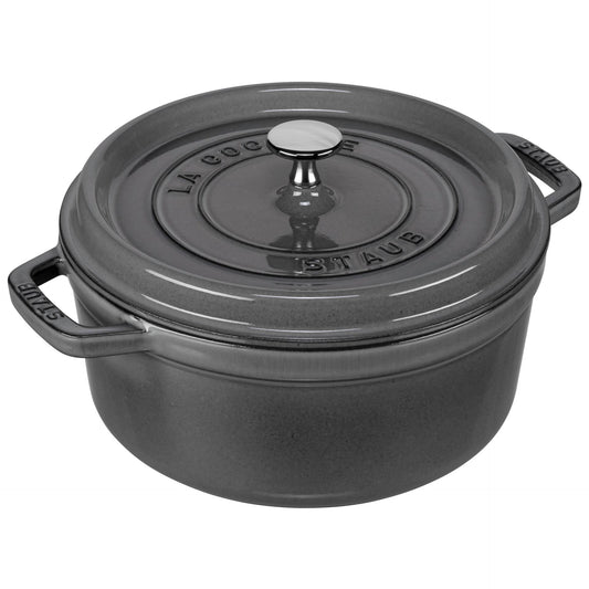Staub Round Cocotte, 24cm cast iron, graphite grey