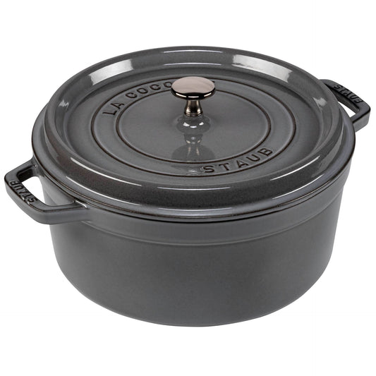 Staub Round Cocotte, 26cm cast iron, graphite grey