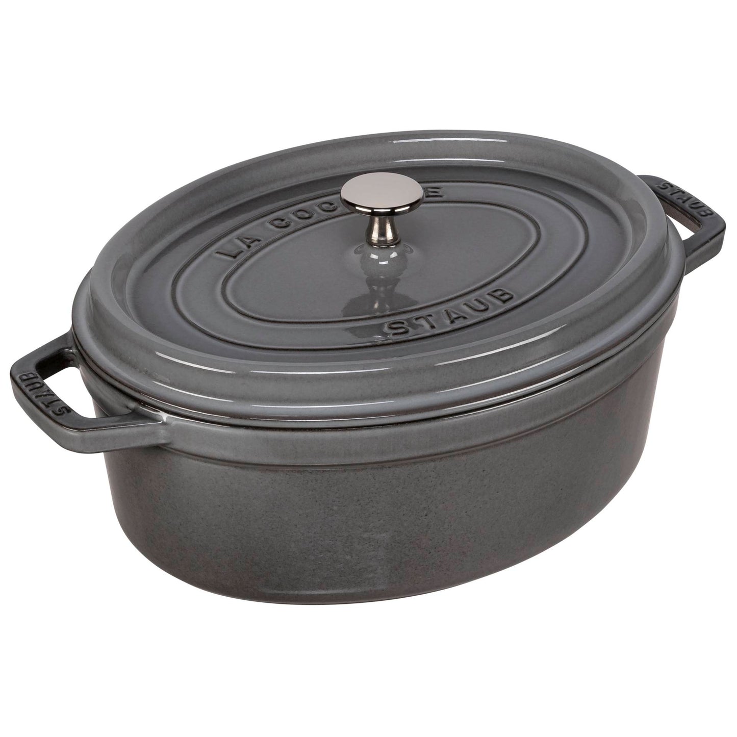Staub Oval Cocotte, 29cm cast iron, graphite grey