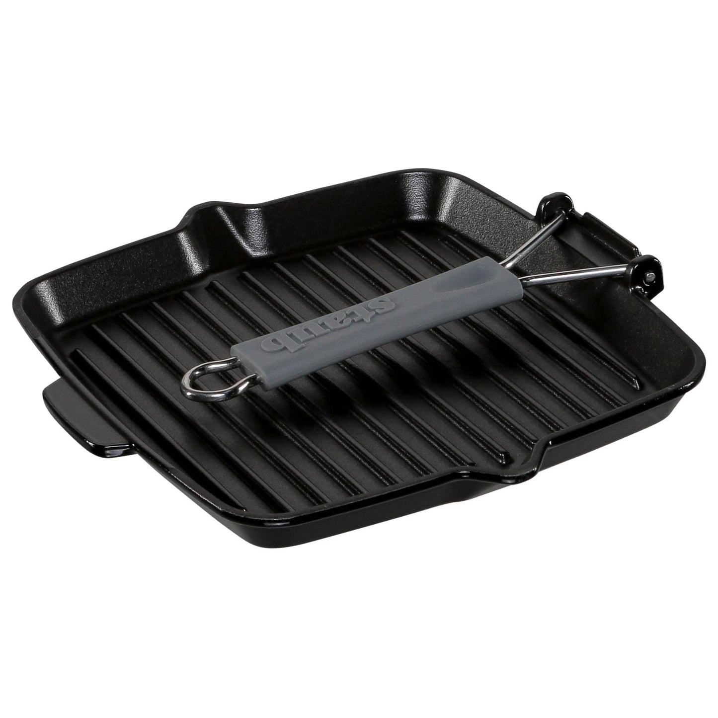 Staub Square Grill Pan 24cm cast iron, black, induction