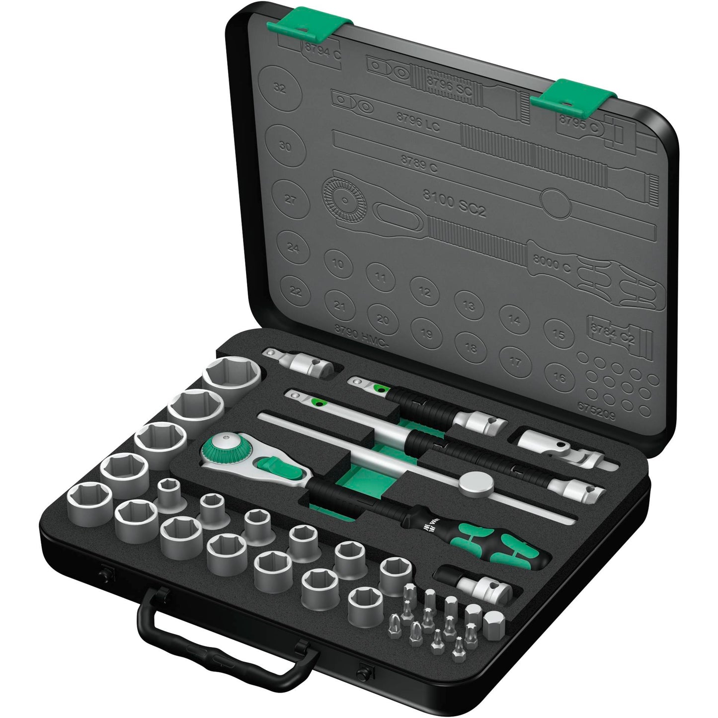 WERA 8100 SC 2 Zyklop Speed Ratchet set 1/2 drive metric