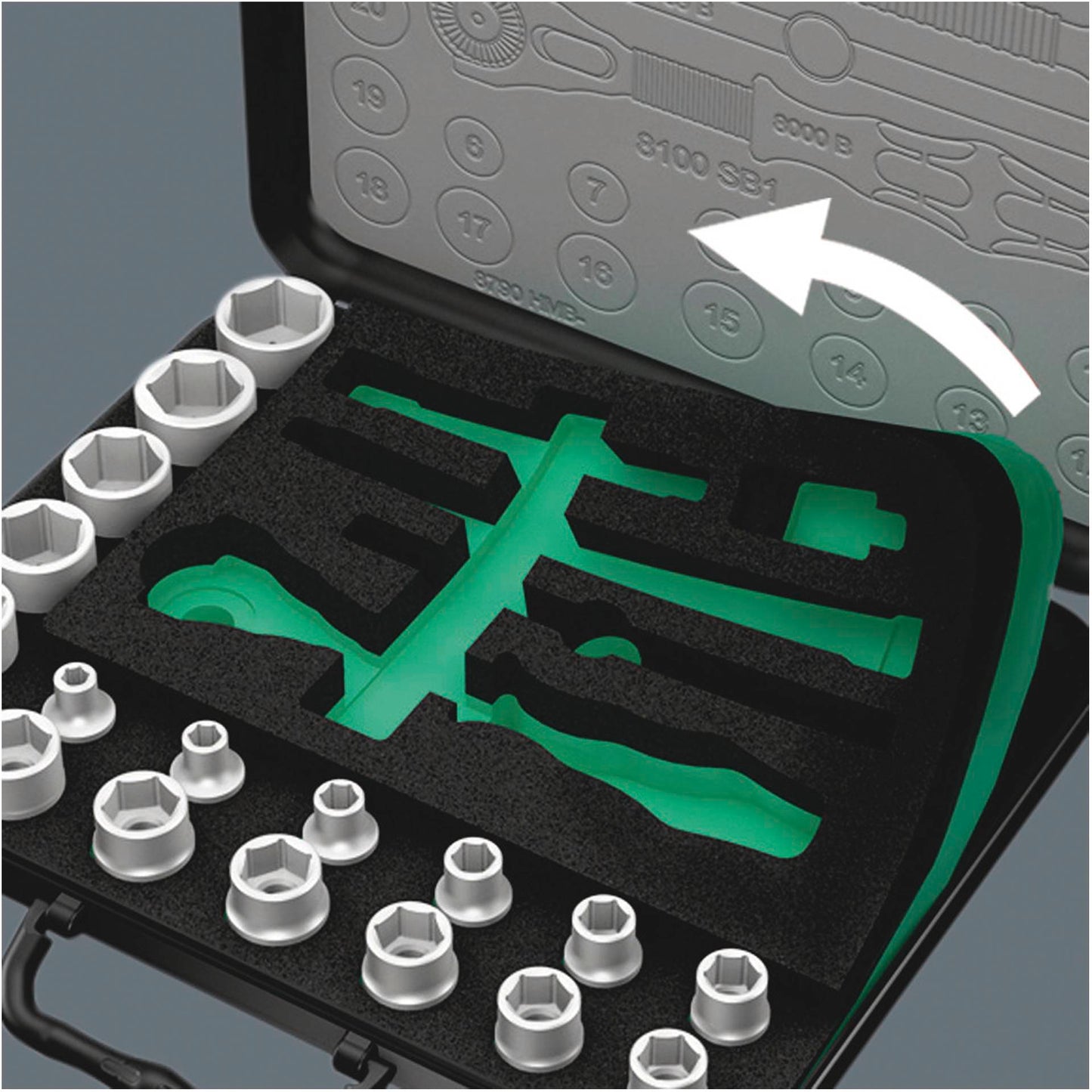 WERA 8100 SC 2 Zyklop Speed Ratchet set 1/2 drive metric