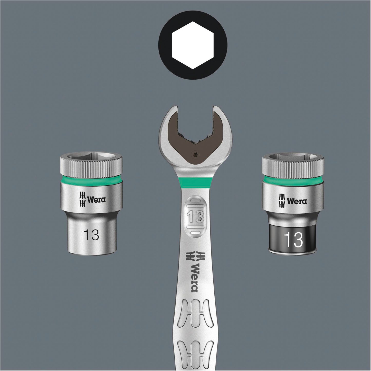 WERA 8006 SC 1 Zyklop Hybrid Ratchet set 1/2 drive metric