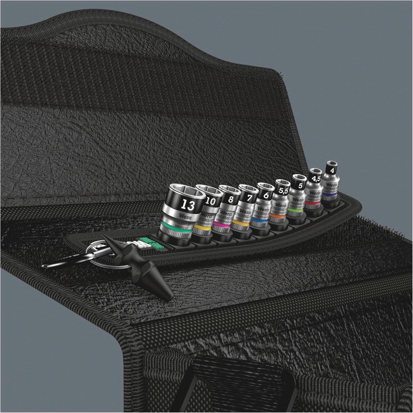 WERA Belt A 1 Zyklop socket set w. holding funtion 1/4 drive