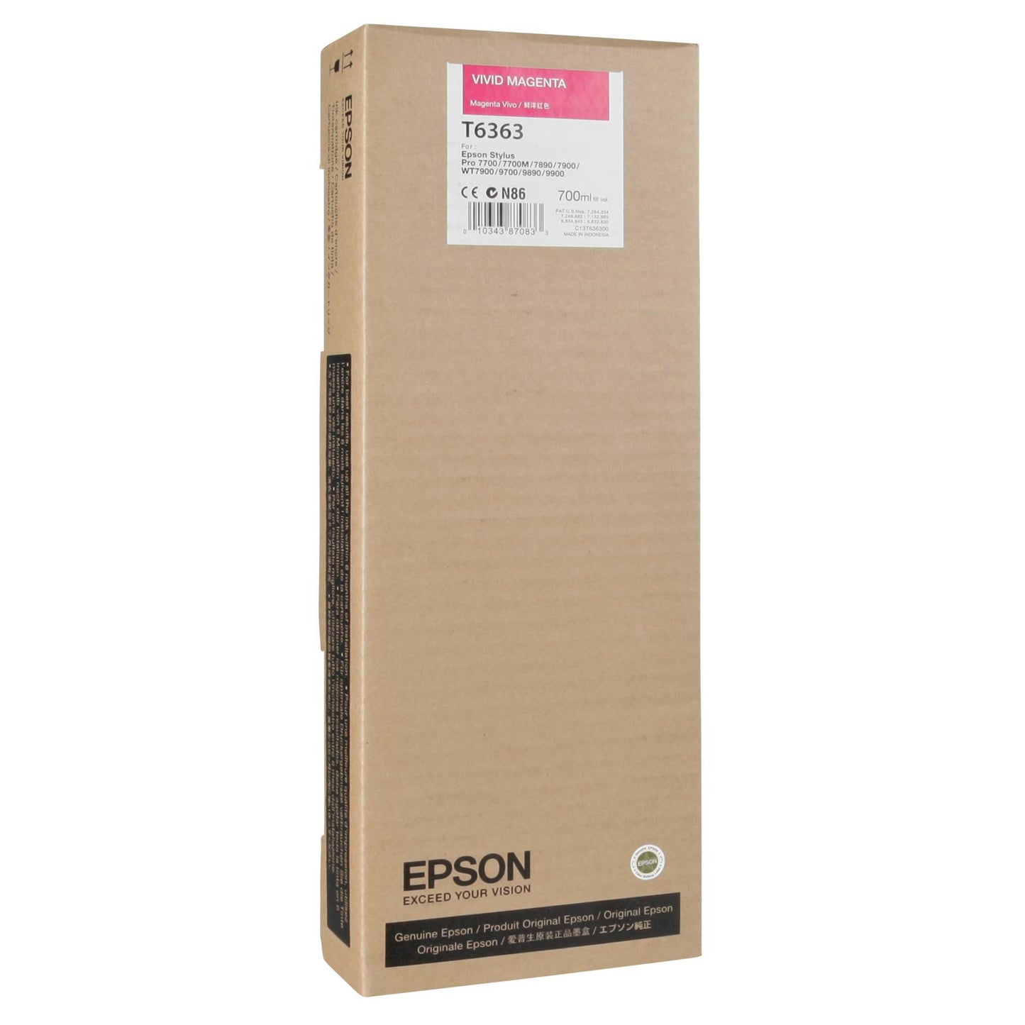 Epson ink cartridge vivid magenta T 636 700 ml T 6363