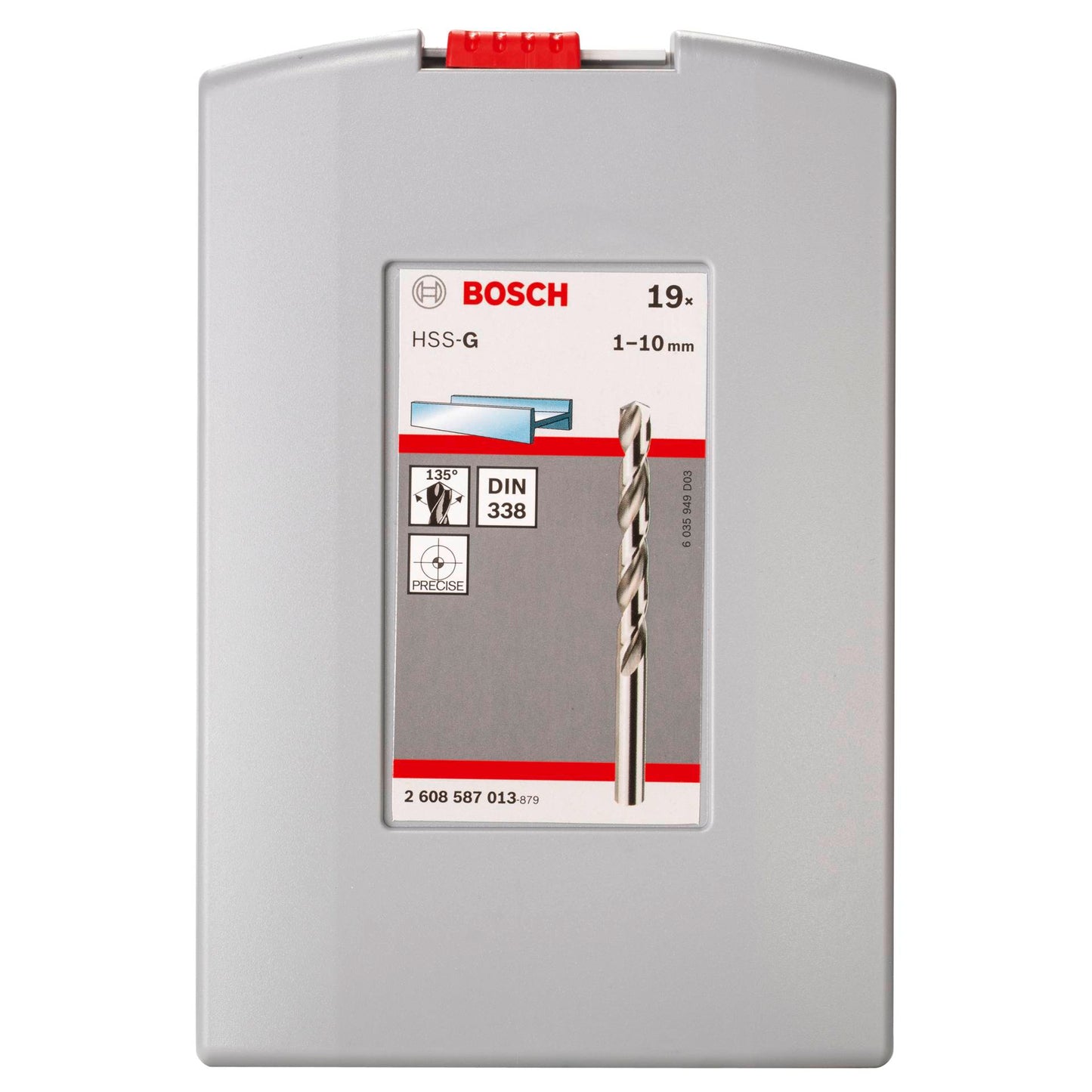 Bosch metal drill set HSS-G w. Box 19 pcs 1,0-10,0 mm