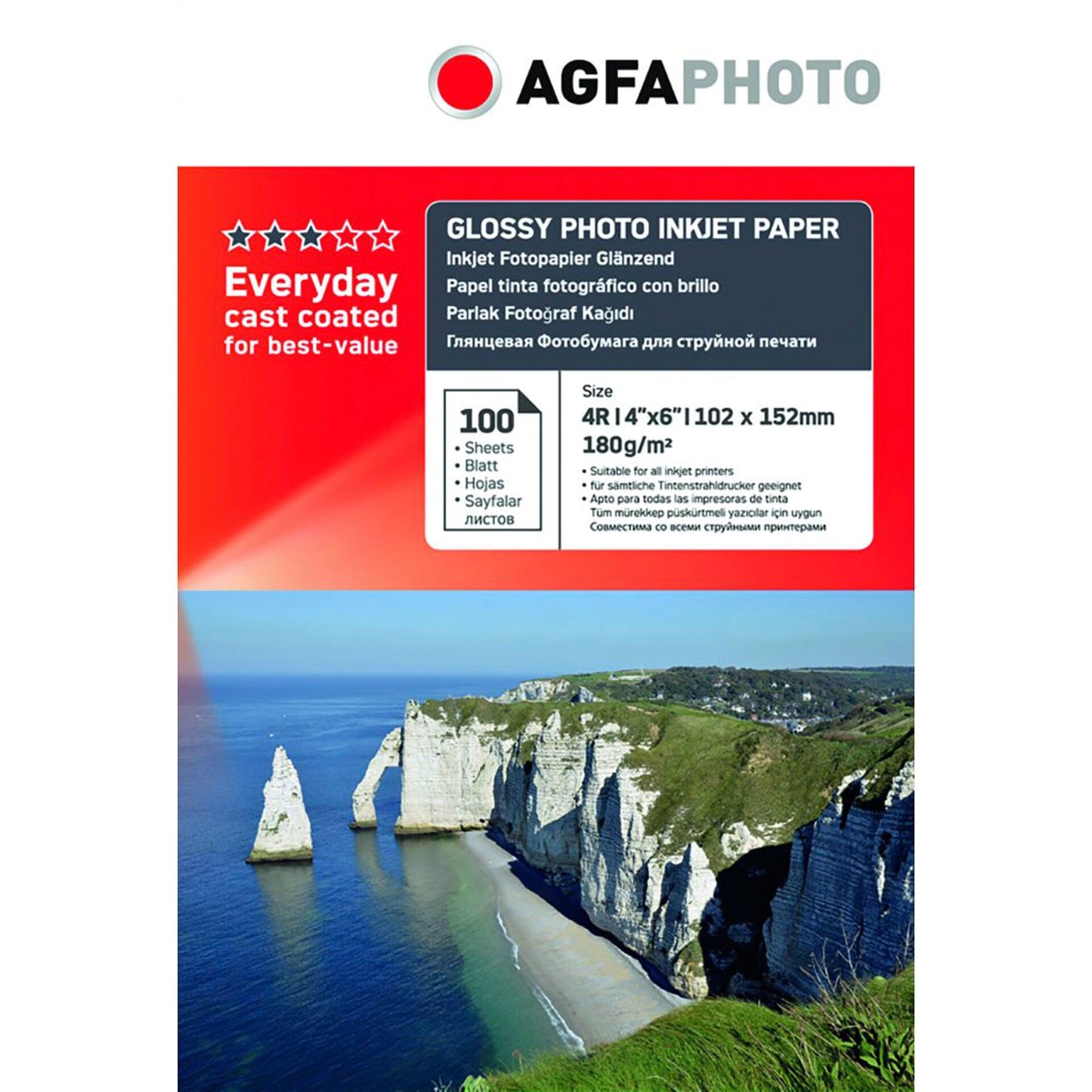 AgfaPhoto Everyday Photo Inkjet Paper Glossy 180 g 10x15 100 sh.