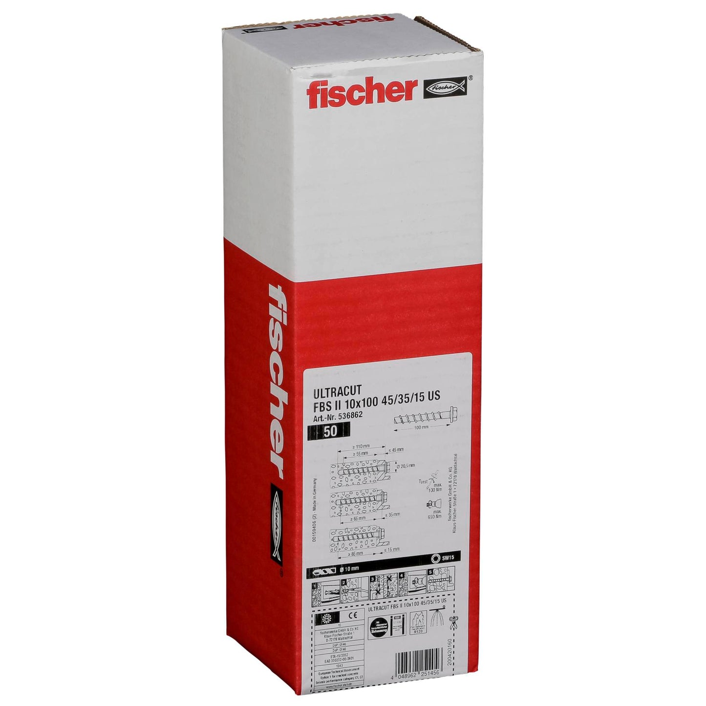 Fischer ULTRACUT FBS II 10x100 45/35/15 US 50 pcs
