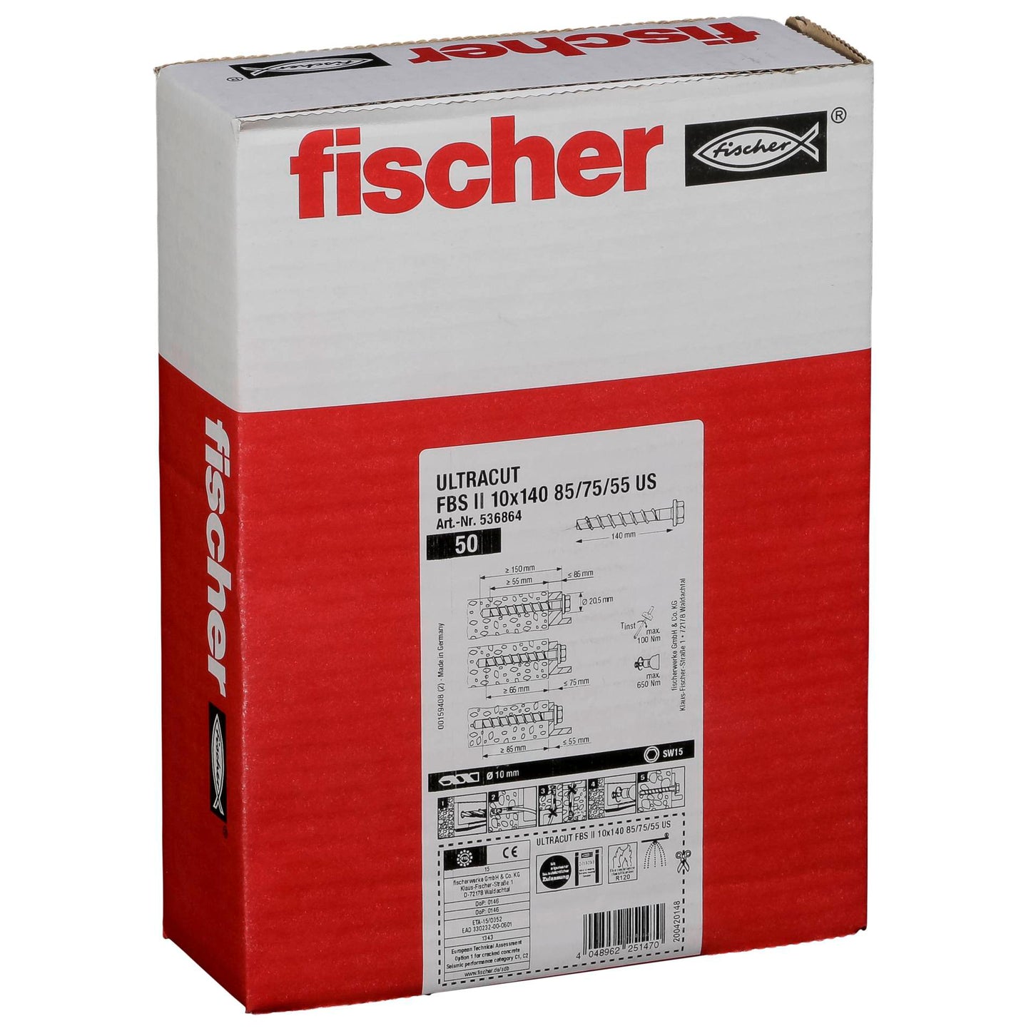 Fischer ULTRACUT FBS II 10x140 85/75/55 US 50 pcs