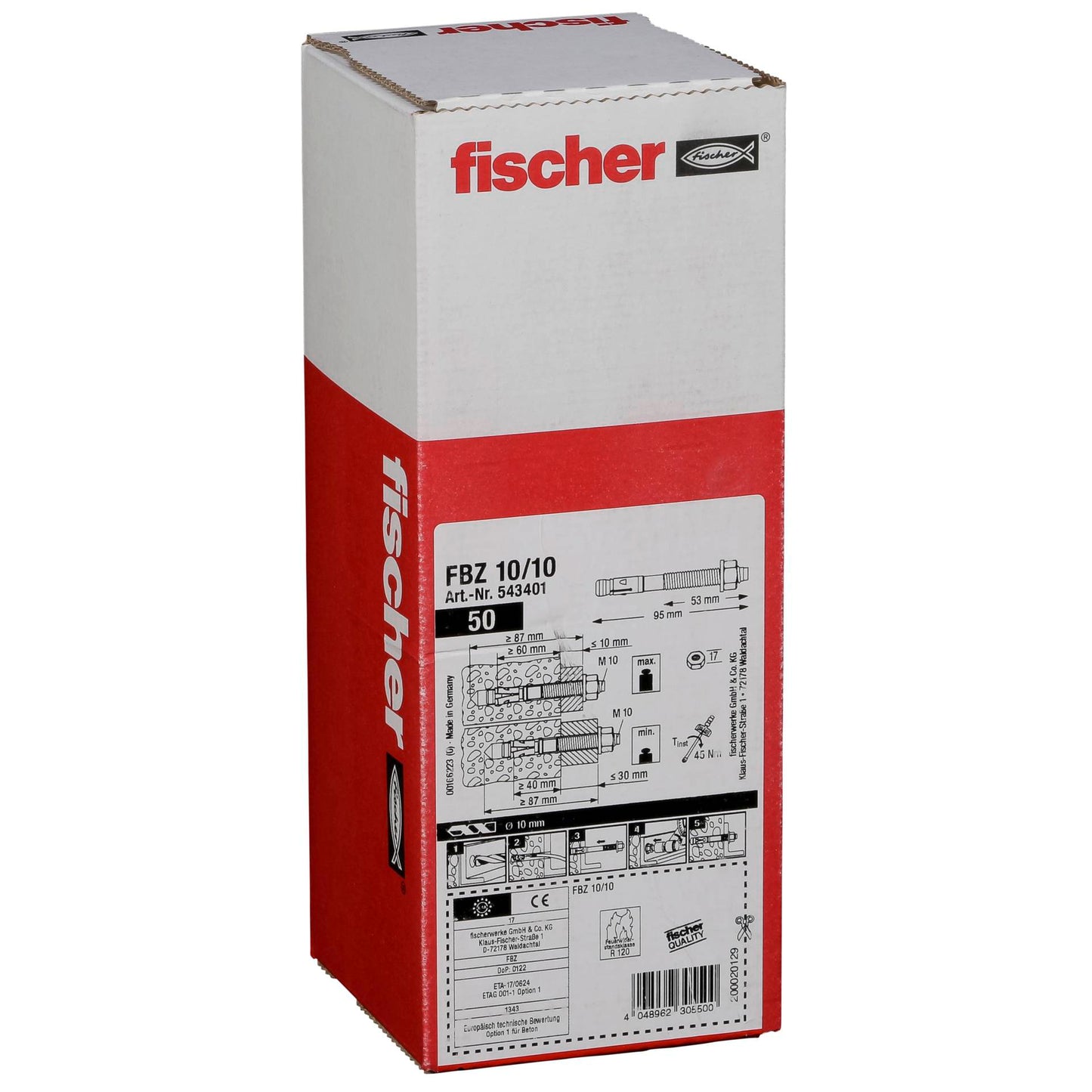 Fischer Bolt Anchor FBZ 10/10 50 pcs