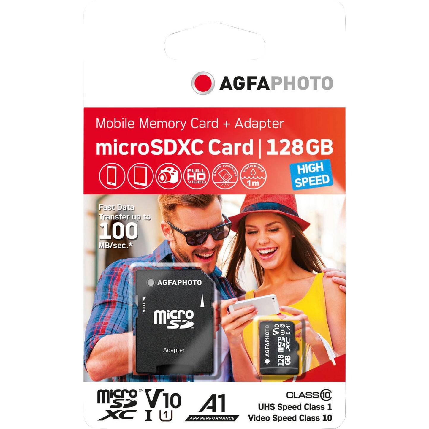 AgfaPhoto MicroSDXC UHS-I 128GB High Speed Class 10 U1 V10