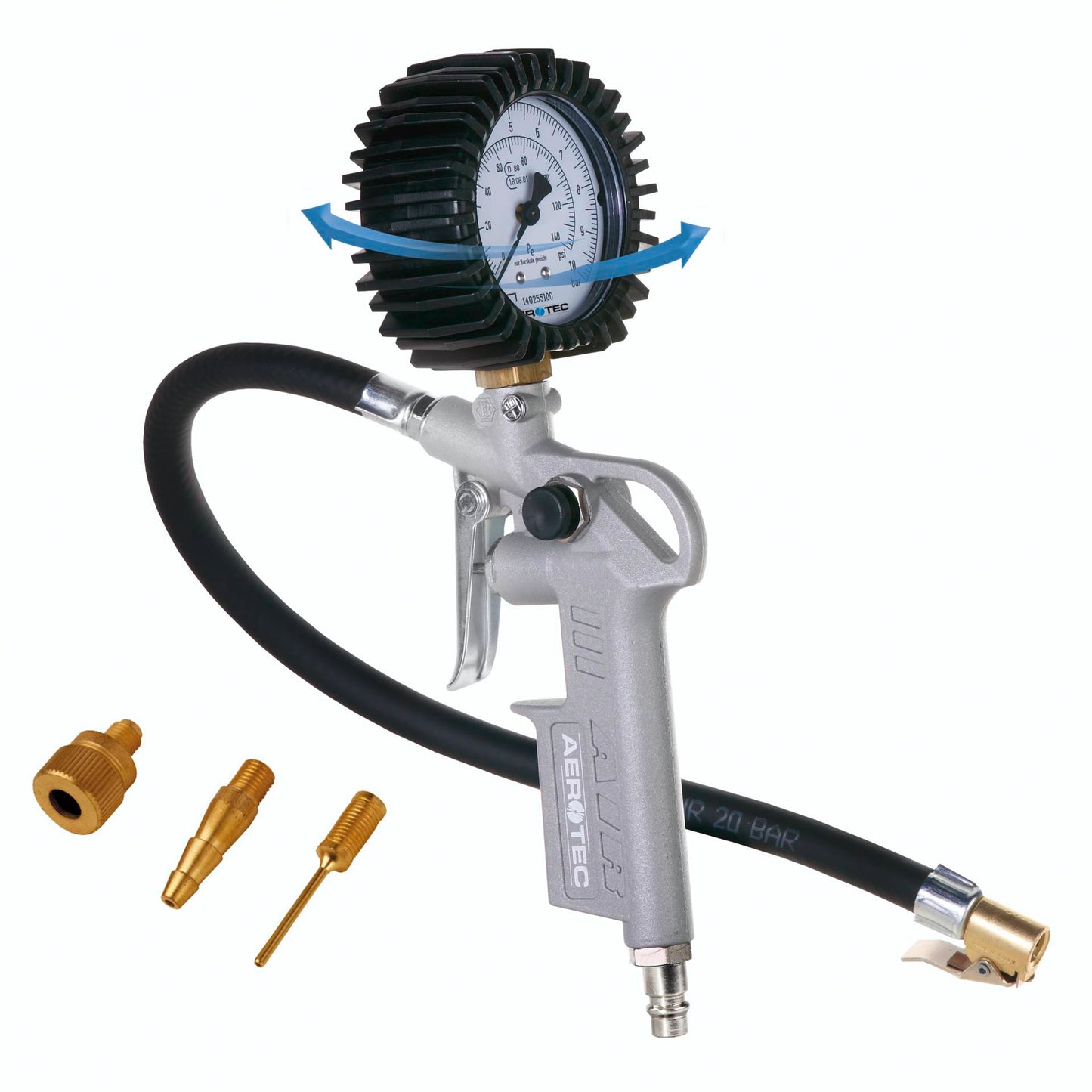 Aerotec tyre filler calibrated + 30cm hose + adapters
