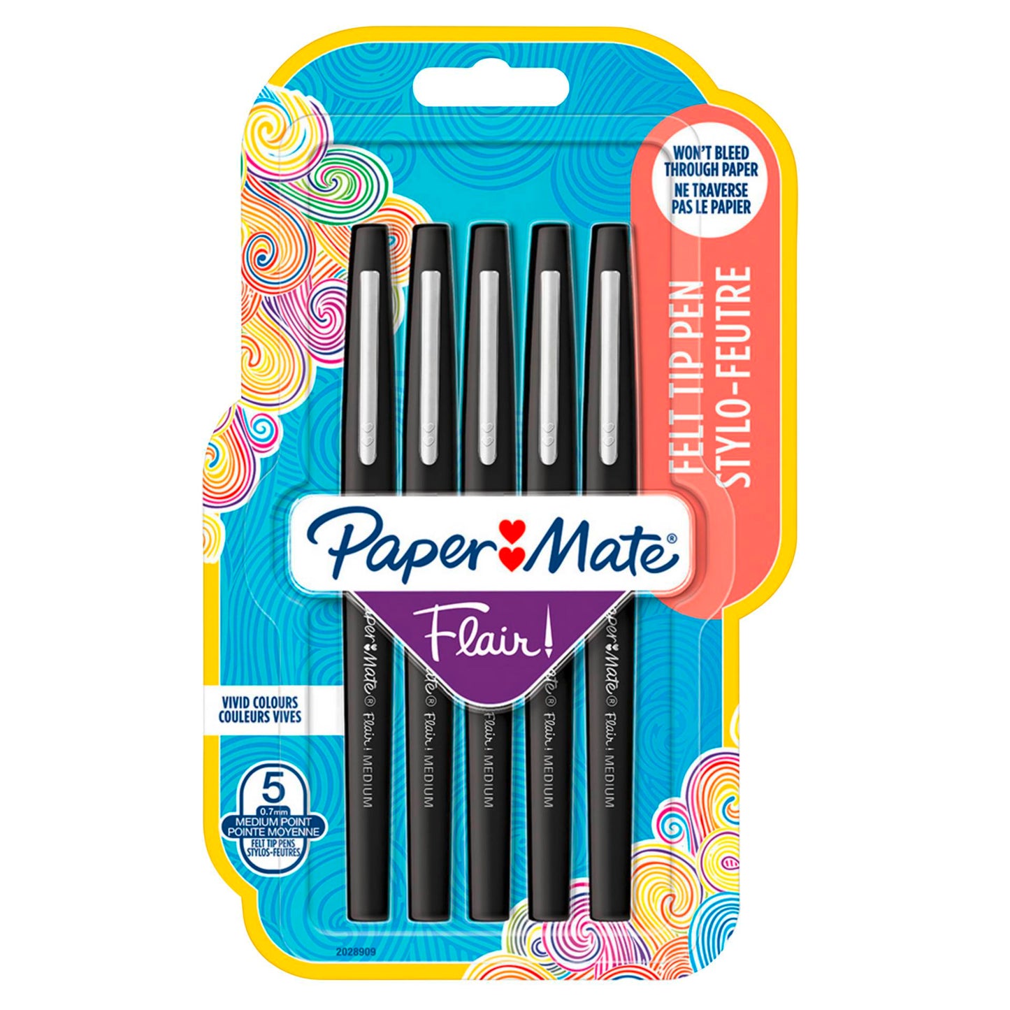1x5 Paper Mate Flair Felt Tip Pen M 0,7 mm black