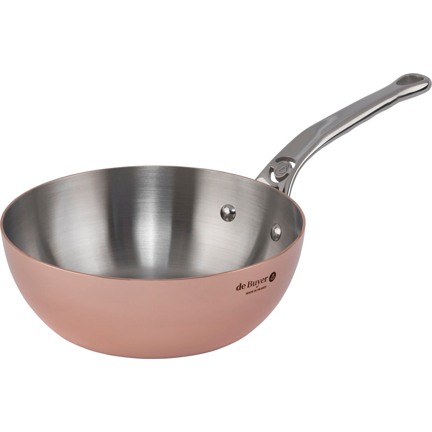 De Buyer Prima Matera Sauté Pan Copper/steel 20cm curved ind.